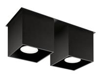 Sollux  Leuchten QUAD 2 Plafond Schwarz, SL.0063