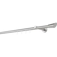 ONDECO Gardinenstange auf MaÃŸ Innenlauf 20mm Rag 1-lauf Vorhangstange WandtrÃger 12cm Stilgarnitur Gleiter fÃ¼r VorhÃnge - Edelstahl-Optik - 210cm