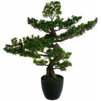 Atmosphera bonsai boom - in keramische pot - 80 cm - kunstplant - groen -