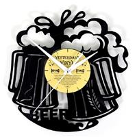 Vinyl wandklok proost bier
