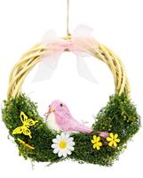 I.GE.A. Kunstkrans Mit Blüten, Vogel und Schleife (1 stuk)