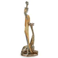 Giftdecor Dekoration Statue African Lady 46 Cm Polyresin Silber