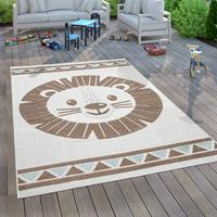 Paco Home Vloerkleed voor de kinderkamer Tweet 467 Platweefsel, reliëfeffect, motief leeuw, geschikt voor binnen en buiten
