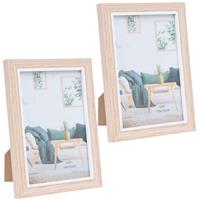2x stuks houten fotolijst geschikt voor een foto van 10 x 15 cm -