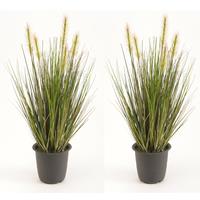 Emerald Set van 2x stuks kunstplanten groen gras sprieten 45 cm. -