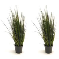 Emerald Set van 2x stuks kunstplanten groen gras sprieten 60 cm. -