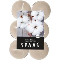 Candles By Spaas 48x Geurtheelichtjes Cotton Blossom 4,5 branduren - Geurkaarsen katoen/bloesem geur - Waxinelichtjes