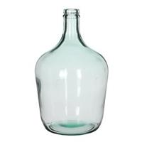 Mica Decorations Diego Fles Vaas - H30 x Ø18 cm - Gerecycled Glas - Transparant