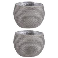Mica Decorations 2x stuks naturel Grijs