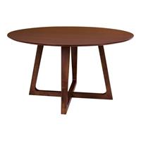 Hioshop Hello ronde eetkamertafel walnoot decor Ø137 cm.