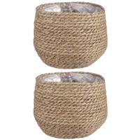 Mica Decorations 2x stuks naturel Beige