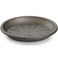 Forte Plastics Opvangschaal/onderbord Plantenpot antraciet rond 20 cm - Kunststof - voor een pot van 25/30 cm diameter