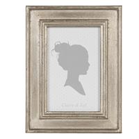 Clayre & Eef Zilvere Fotolijst 14*2*19 cm / 10*15 cm 2F0755