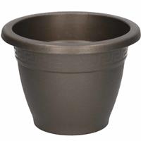 Forte Plastics 1x Antraciete plantenbakken/bloempotten 14 cm - Woon/tuinaccessoires/decoratie - Ronde bloempotten/plantenpotten voor binnen/buiten