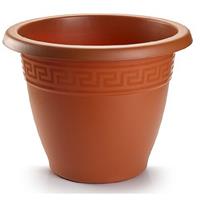 Forte Plastics Bloempot terra cotta rond diameter 25 cm - Bloemen/plantenbak/plantenpot van kunststof