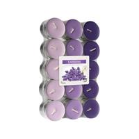 90x stuks Waxinelichtjes/theelichten lavendel geurkaarsen 4 branduren - Woon accessoires kaarsen