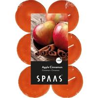 Candles By Spaas 48x Maxi geurtheelichtjes Apple Cinnamon 10 branduren - Geurkaarsen appel/kaneel geur - Grote waxinelichtjes