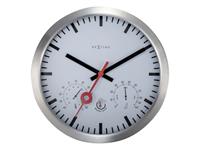Nextime Buitenweerstationklok - Ã35CM - aluminium - wit Clematis