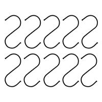Ophanghaken - RVS - zwart - L - 12 cm - 10 stuks