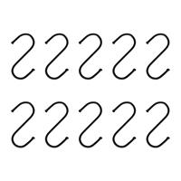 Ophanghaken - RVS - zwart - S - 6 cm - 10 stuks