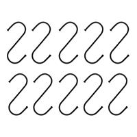 Ophanghaken - RVS - zwart - M - 9 cm - 10 stuks