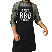 Bellatio Dads bbq en grill cadeau katoenen schort Zwart