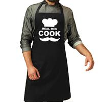 Bellatio Real men cook barbecue cadeau katoenen schort Zwart