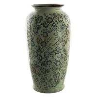 Clayre & Eef Groene Decoratie vaas Ã 17*35 cm 6CE1392L