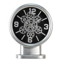 Clayre & Eef Zilvere Tafelklok 24*8*30 cm 6KL0746