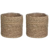 Mica Decorations 2x stuks naturel Bruin