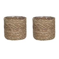 Mica Decorations 2x stuks naturel Bruin