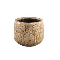 Ptmd Collection Sendar Antieke Bloempot  H16 x Ã18 cm  Keramiek  Bruin