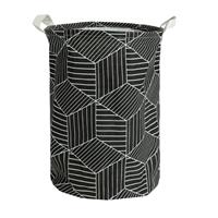 Quvio Wasmand rond stof - hexagon - Zwart