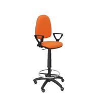 PIQUERAS Y CRESPO Ayna bali orangefarbener Hocker mit festen Armen Parkettrollen