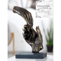 Casablanca by Gilde Dekofigur Â»Skulptur Two hands, bronzefarbenÂ« (1 StÃ¼ck), Dekoobjekt, HÃ¶he 21 cm, HÃnde, mit SpruchanhÃnger, auf g