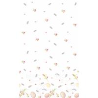 Duni Pasen tafelkleed/tafellaken paaseieren wit/roze 138 x 220 cm -