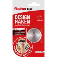 Fischer DESIGN HAKEN (3 KG), SELBSTKLEBENDER WANDHAKEN IN EDELSTAHL, OHNE BOHREN UND SCHRAUBEN, PRAKTISCHE AUFHÃNGUNG, GARDEROBE - 