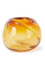 Ferm Living Water Swirl Vase Rund Bernstein
