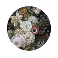 Walljar | Behangcirkel Witte Bloemen, Eelkema