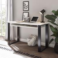 Premium Collection By Home Affaire Arbeitstisch SHERWOOD, in modernem Holz Dekor, mit Scheunentorbeschlag aus Metall, Breite 93 cm