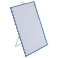 5five Basic make-up spiegel/scheerspiegel op standaard kunststof 20 x 30 cm blauw -