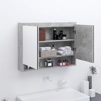 VIDAXL Bad-Spiegelschrank 80x15x60 cm MDF Betongrau - Grau
