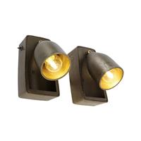 QAZQA Wandlamp brent - Goud/messing - Industrieel - L 100mm