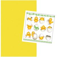 Duni Pasen tafeldecoratie set geel tafelkleed en 20x paas thema servetten met paas decoraties -