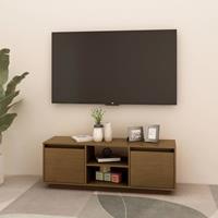 vidaXL Tv-meubel 110x30x40 cm massief grenenhout honingbruin
