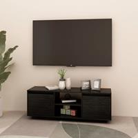 vidaXL Tv-meubel 110x30x40 cm massief grenenhout zwart