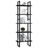 vidaXL BÃ¼cherregal 5 FÃcher Schwarz 60x30x175 cm Kiefernholz 