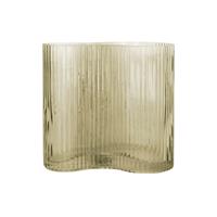 Present Time Vaas Allure Wave - Glas Mosgroen - 12x18cm