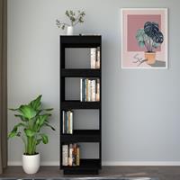 vidaXL Boekenkast/kamerscherm 40x35x135 cm massief grenenhout zwart