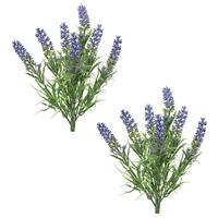 Decoris 2x stuks lavandula/lavendel kunstplant cm bosje -